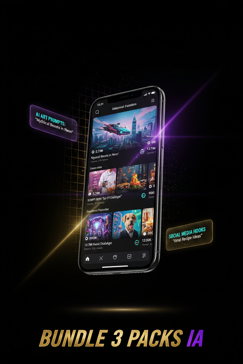 Bundle 3 Packs Prompts IA – Smartphone TikTok viral