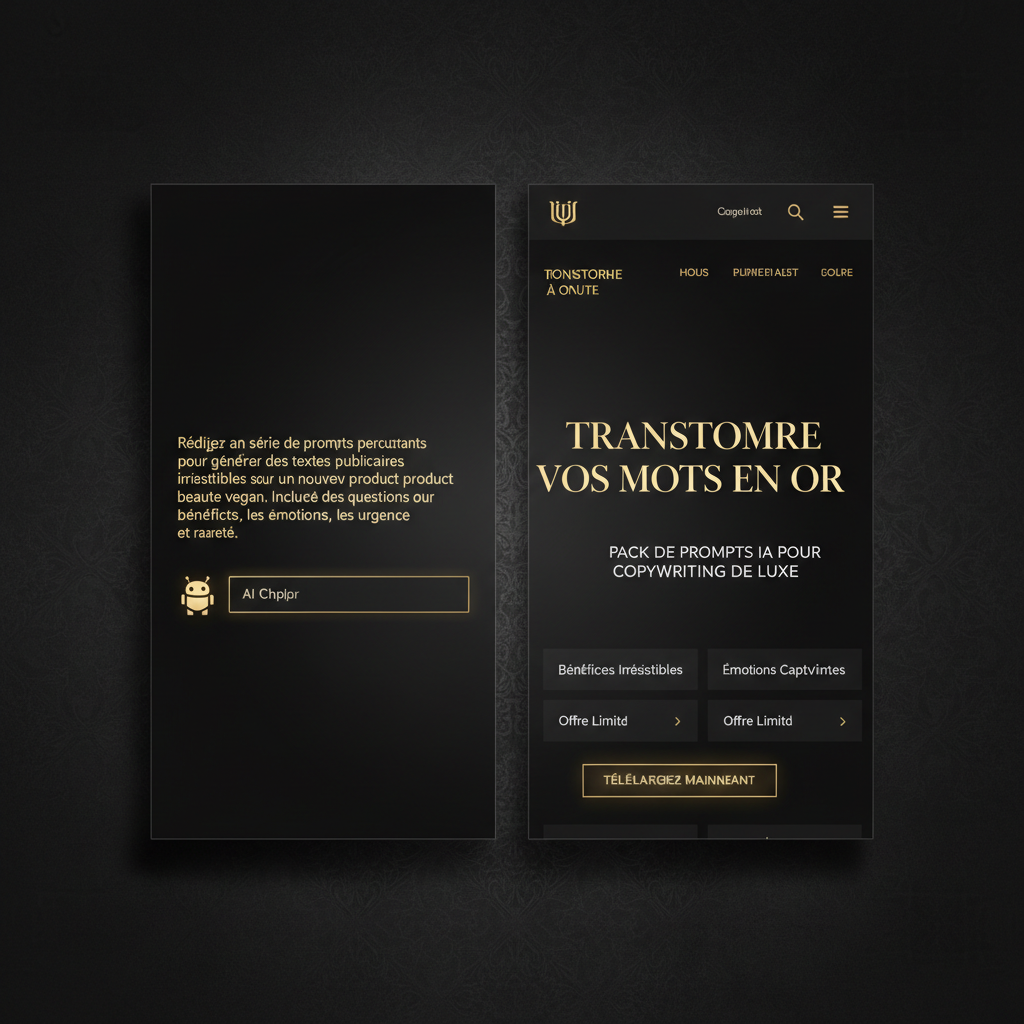 Avant/Après - prompt publicité et landing page