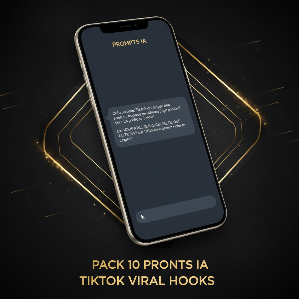 Mockup ChatGPT interface avec prompt TikTok viral hook