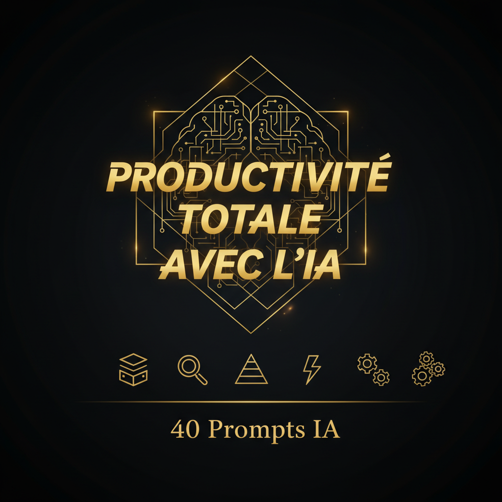 Pack de 40 prompts IA — Cover principale dark luxury gold