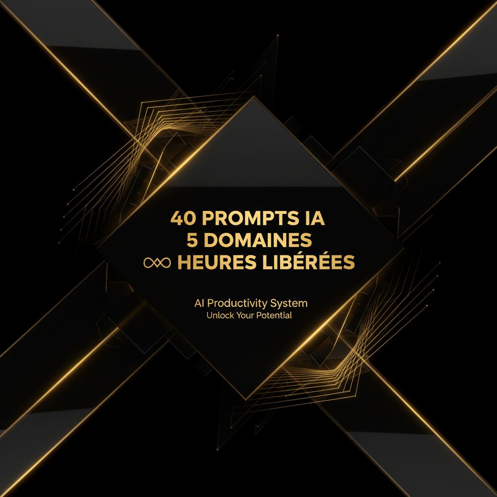 Pack de 40 prompts IA — Stats clés dark luxury gold