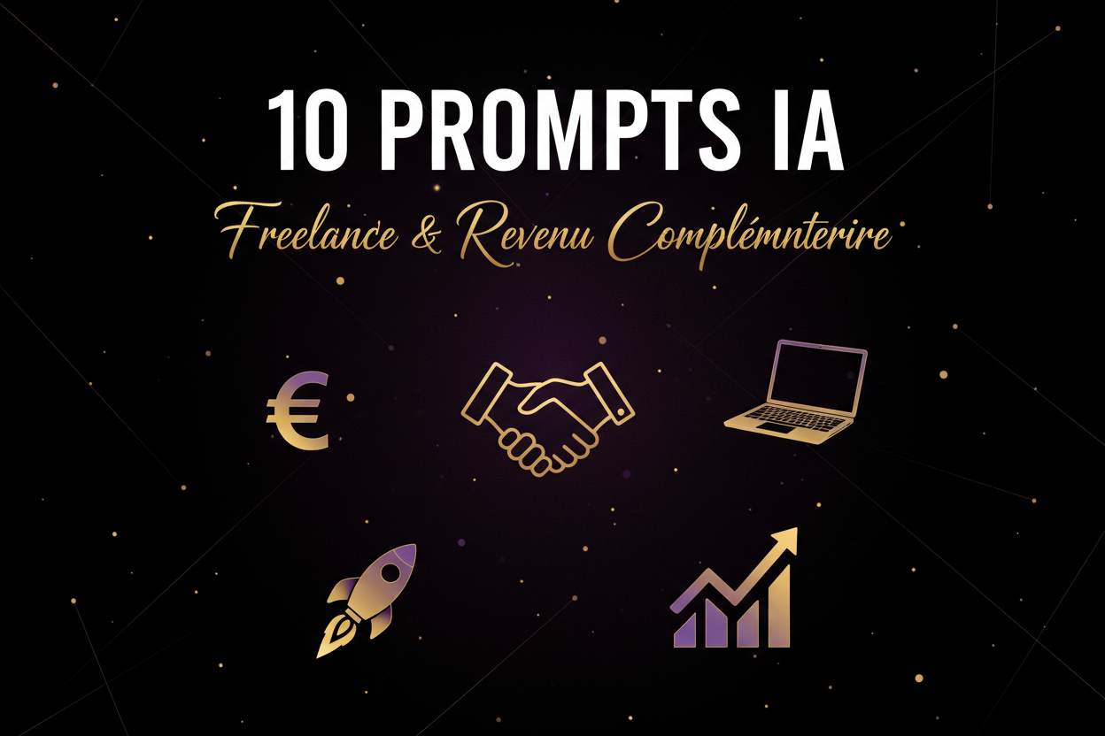 Bannière Pack 10 Prompts IA Freelance & Revenu Complémentaire