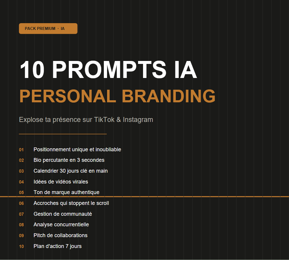 Bundle 3 Packs Prompts IA – Explose sur TikTok & Instagram