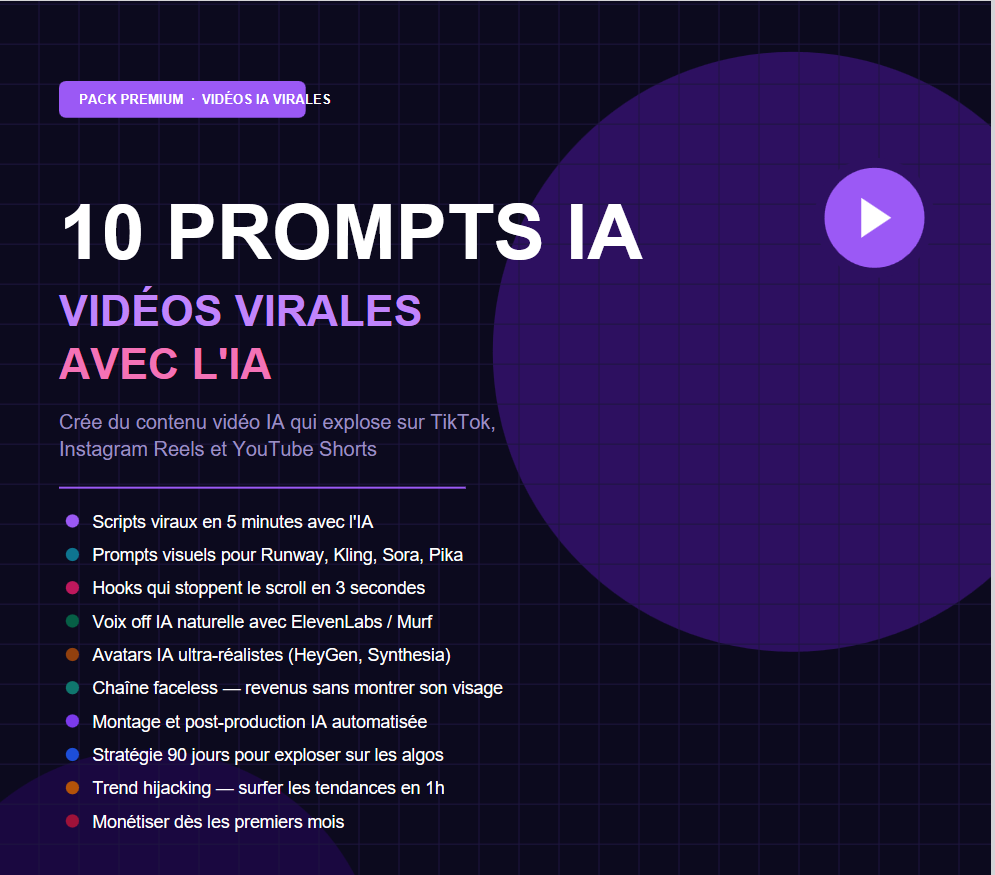 Bundle 3 Packs Prompts IA – Explose sur TikTok & Instagram